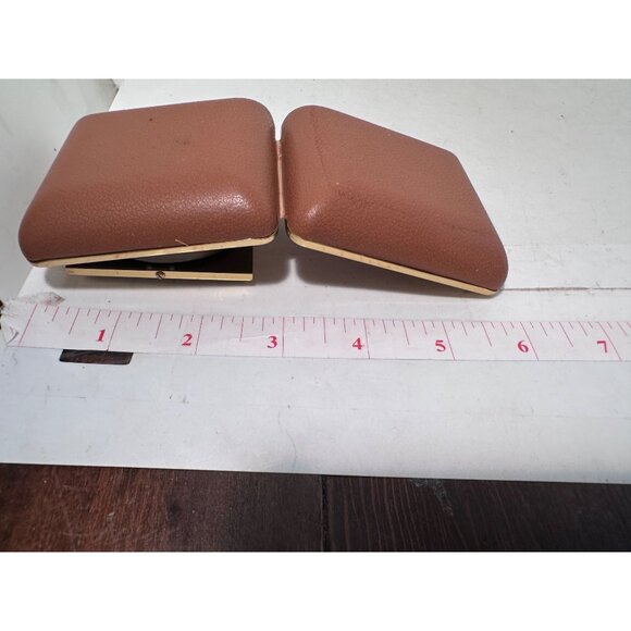 Vintage Equity Travel Alarm Clock Gold-Tone Case Brown Faux Leather Cover Fold U - Picture 8 of 9